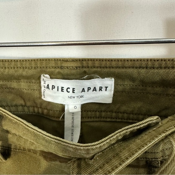 Apiece Apart Merida High Rise Wide Leg Pants in Olive Green - Picture 9 of 11